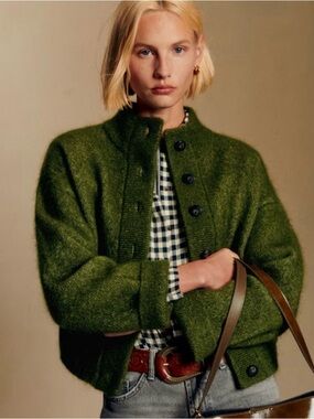 NWT Sezane Thais Jacket in Perfect Green (XS)